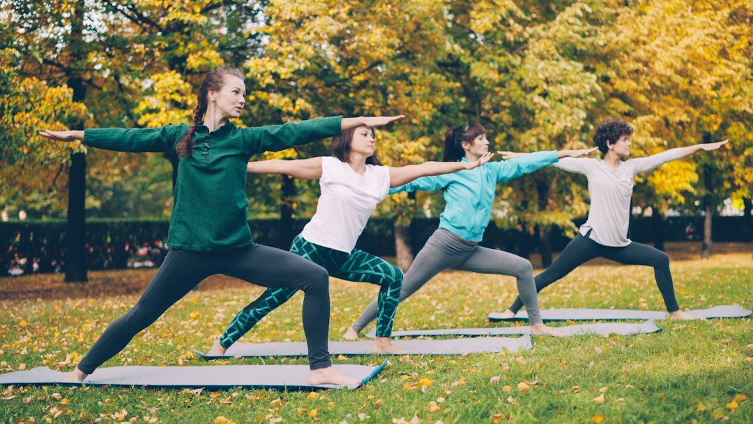 group fitness class outdoors