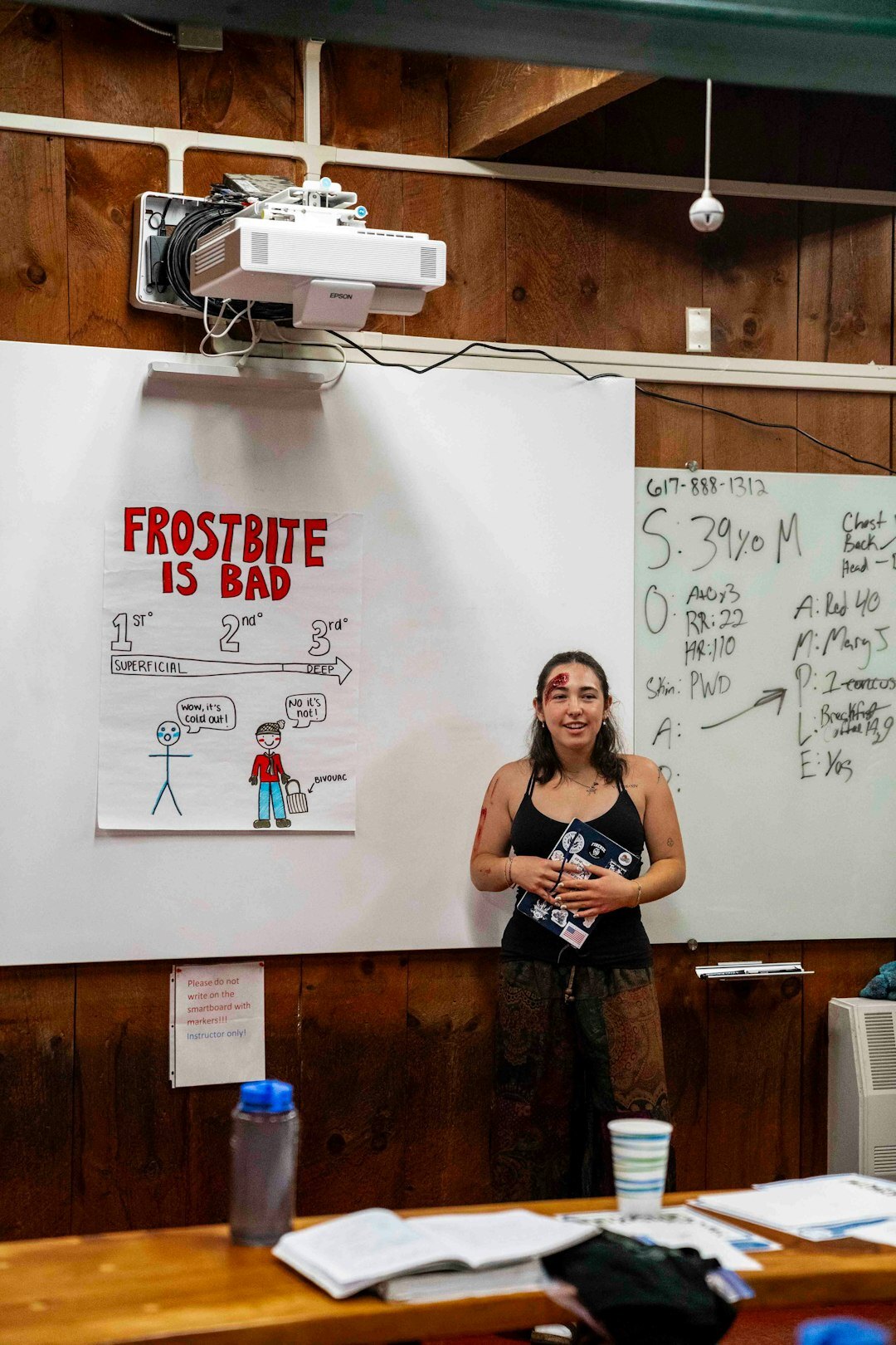 confident woman teaching class